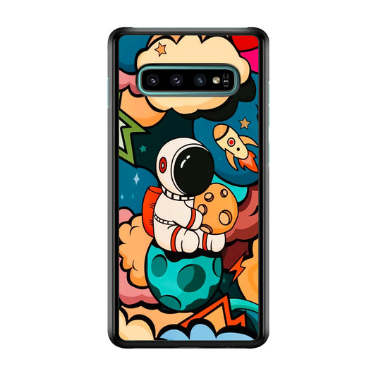 Astronaut Cute Art Samsung Galaxy S10 Case