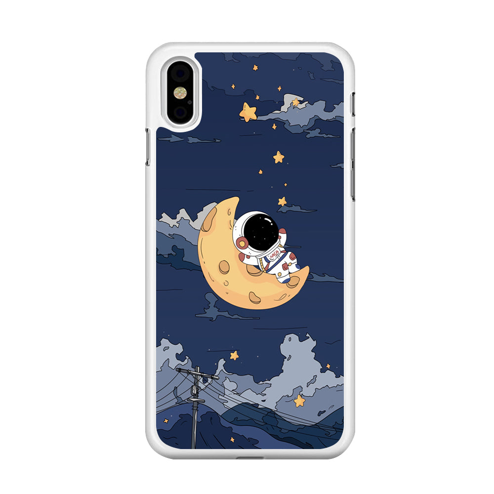 Astronaut Sleep On The Moon iPhone X Case