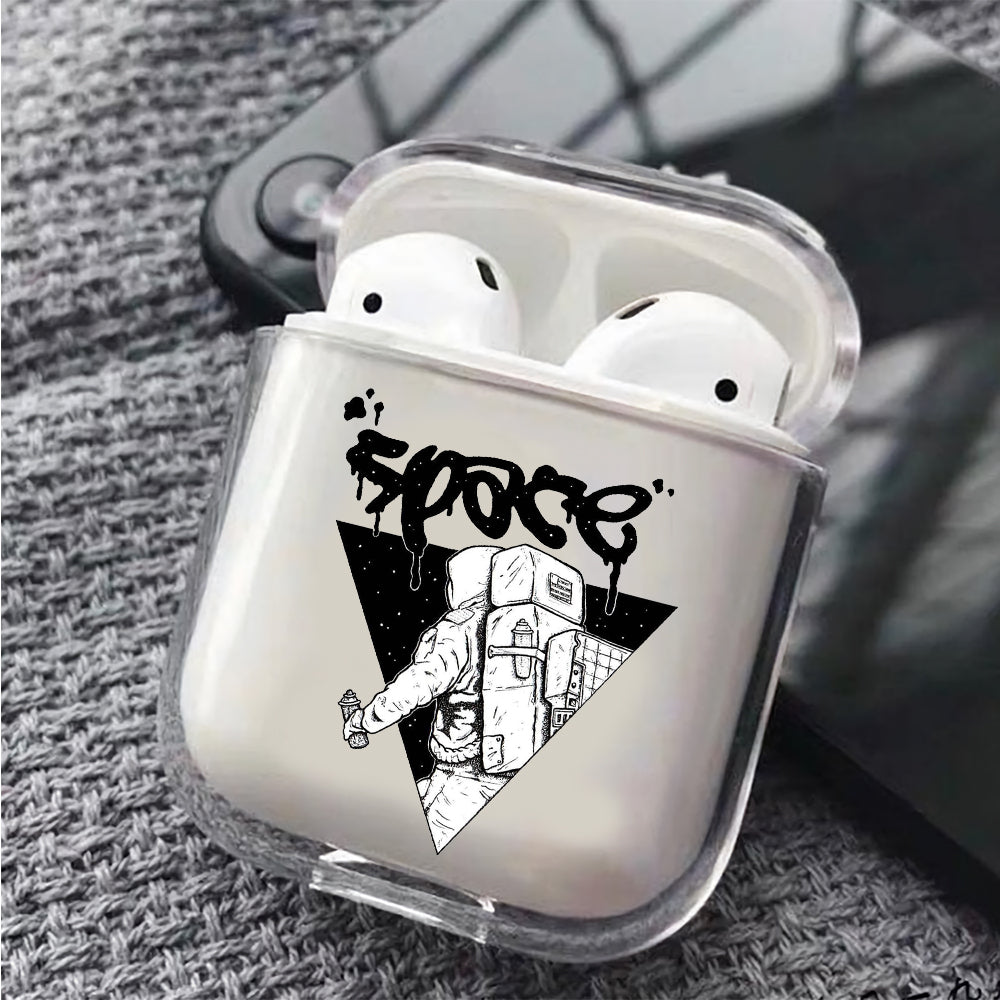 Astronaut Pain Galaxy Protective Clear Case Cover For Apple Airpods