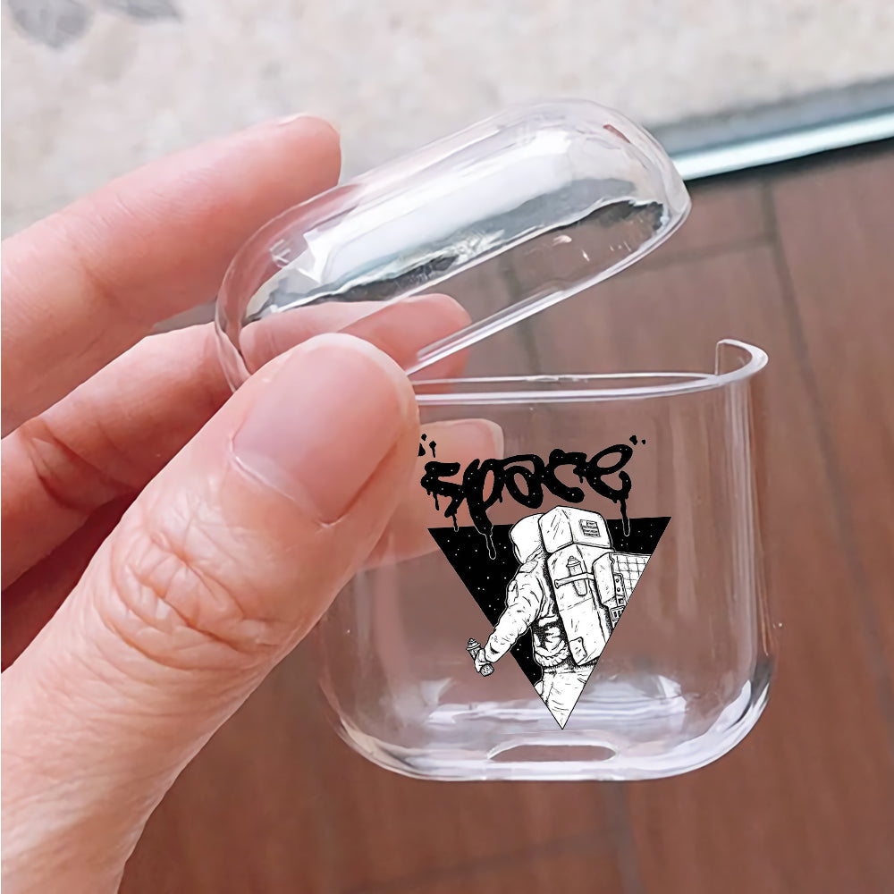 Astronaut Pain Galaxy Protective Clear Case Cover For Apple Airpods