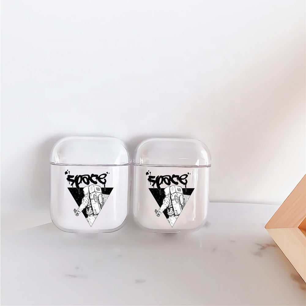Astronaut Pain Galaxy Protective Clear Case Cover For Apple Airpods