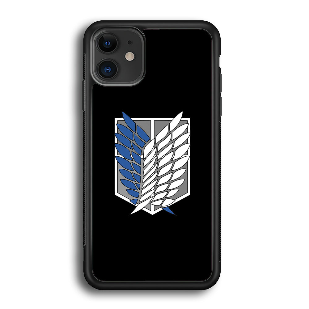 Attack on Titan Scouting Legion Black Simple iPhone 12 Case
