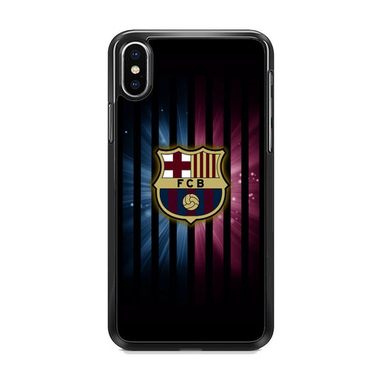 Barcelona Emblem Stripe Black iPhone X Case