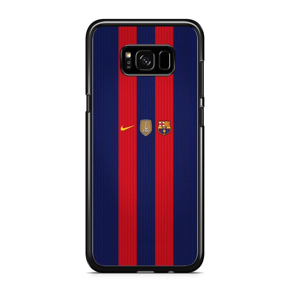 Barcelona Stripe Jersey Three Logo Samsung Galaxy S8 Plus Case