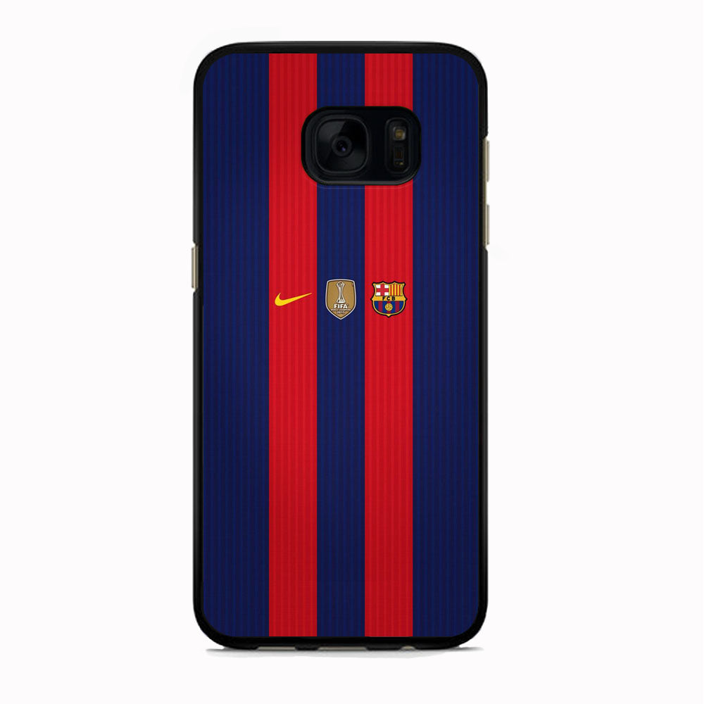 Barcelona Stripe Jersey Three Logo Samsung Galaxy S7 Case
