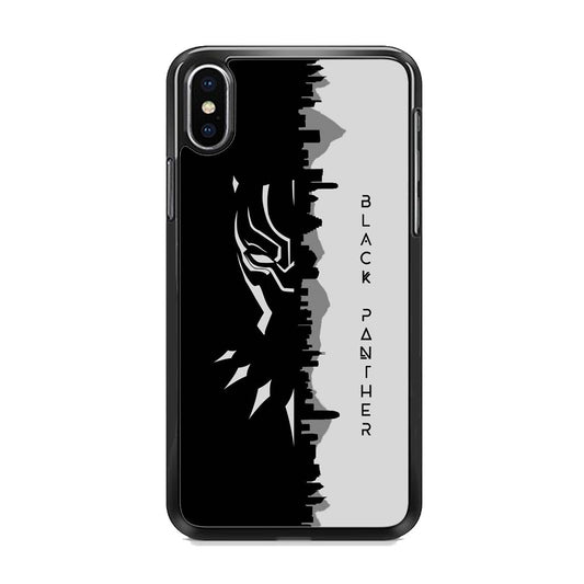 Black Panther Head Half Building Side iPhone X Case