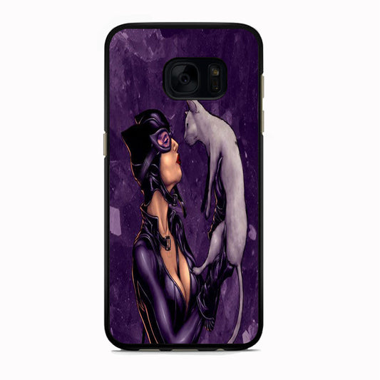 Cat Woman Kiss Her Cat Samsung Galaxy S7 Edge Case