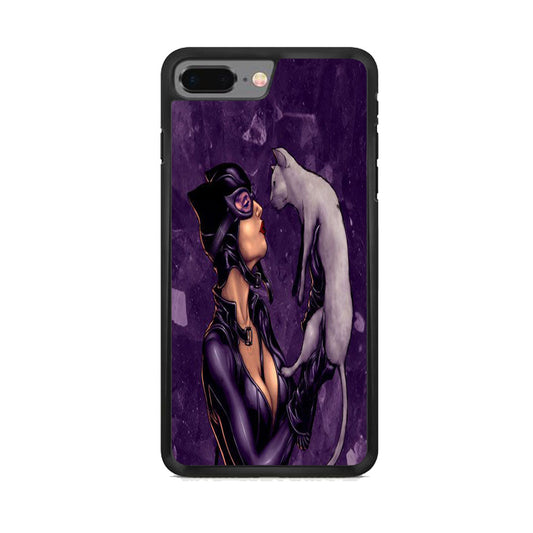 Cat Woman Kiss Her Cat iPhone 8 Plus Case
