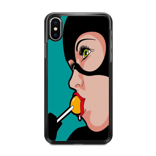 Cat Woman Lolipop Candy iPhone X Case