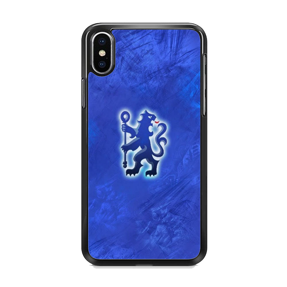 Chelsea FC Blue Glowing Logo iPhone X Case