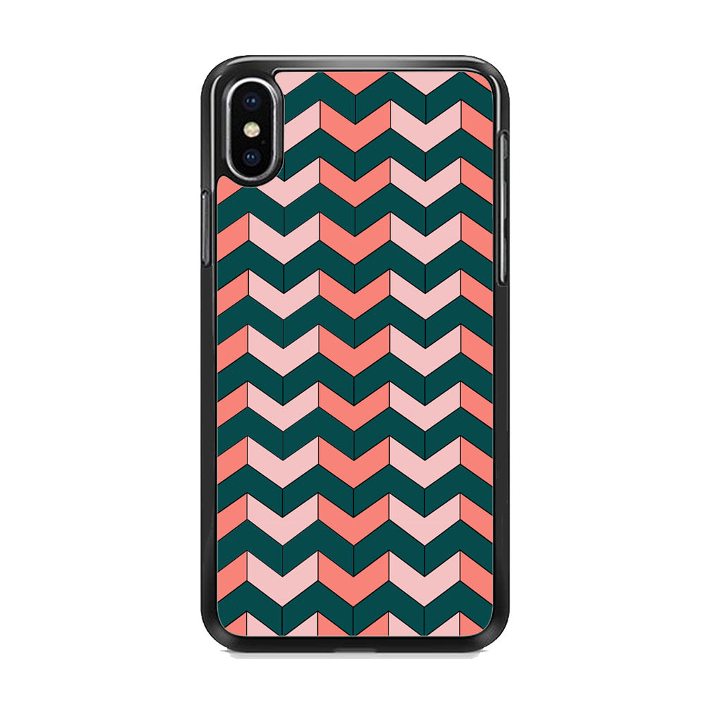 Chevron Arrow Soft And Green Colours iPhone X Case
