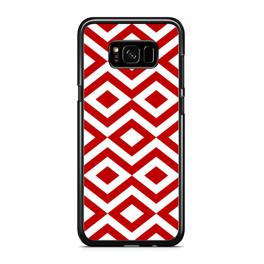 Chevron Diamond Square Maroon White Samsung Galaxy S8 Plus Case