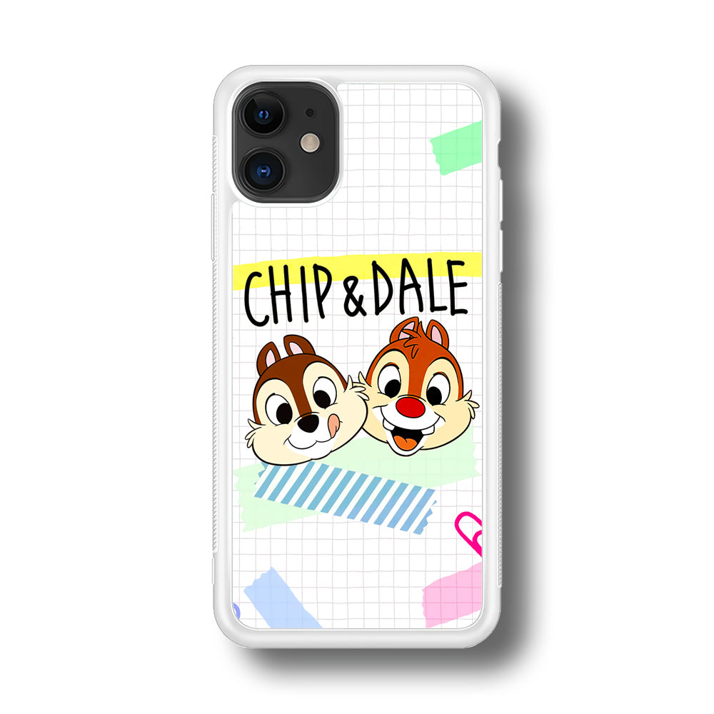 Chip And Dale Paper Clip Aesthetic iPhone 11 Case