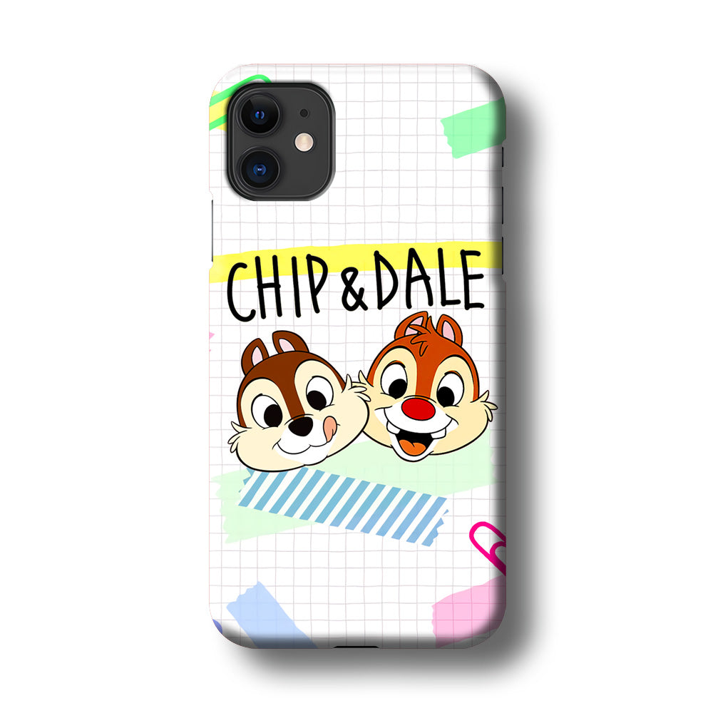 Chip And Dale Paper Clip Aesthetic iPhone 11 Case