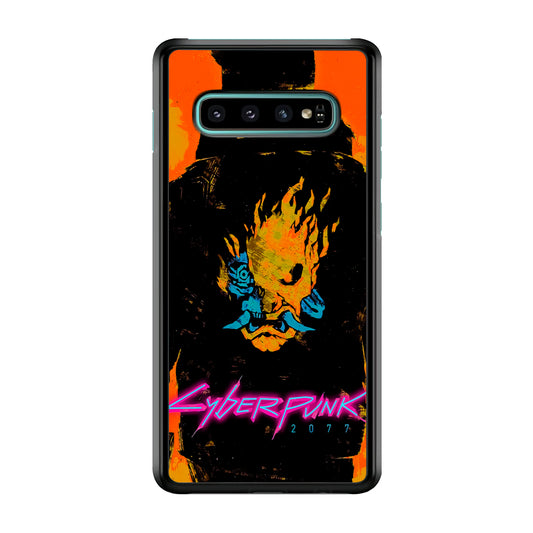 Cyberpunk Samurai Paint Art Samsung Galaxy S10 Plus Case