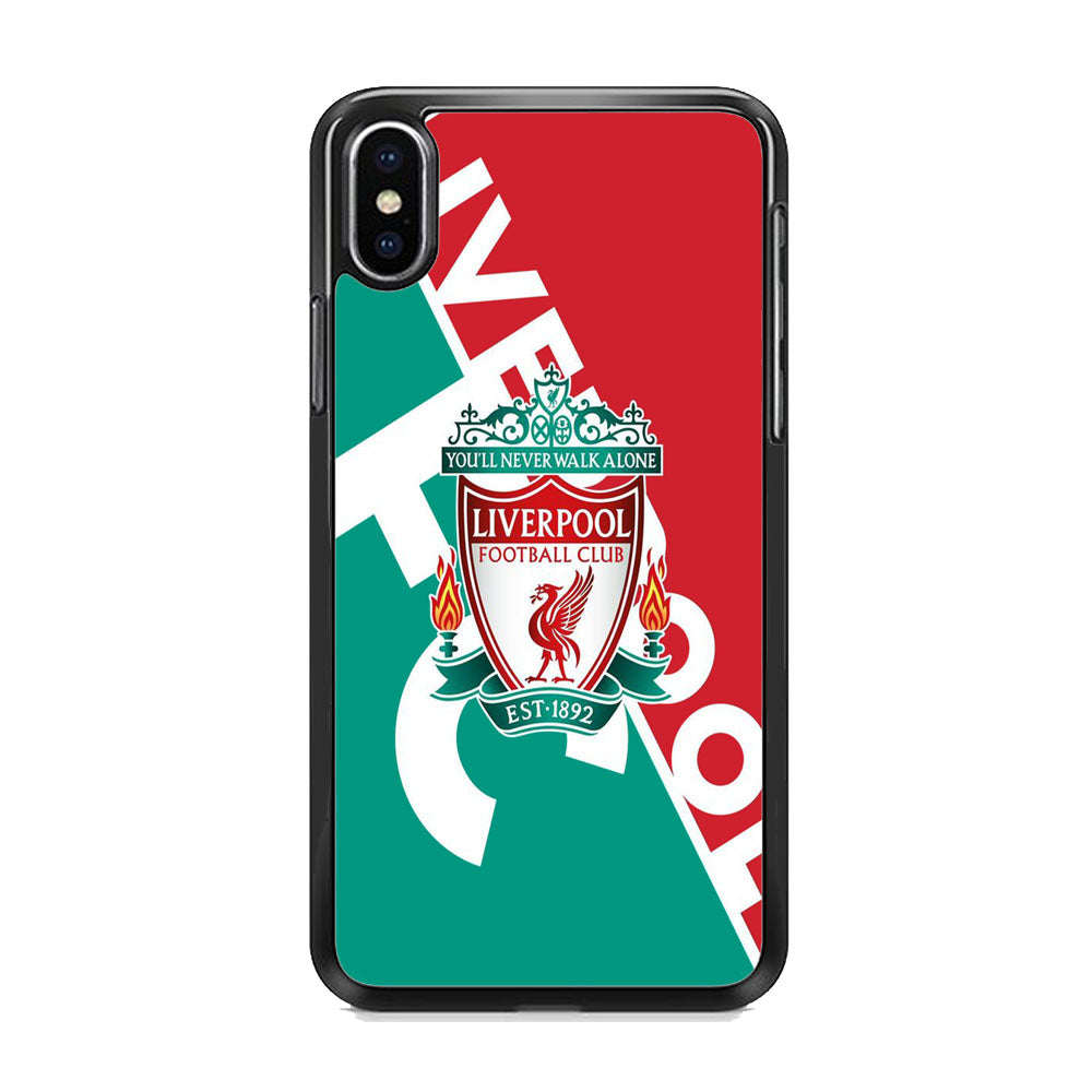 FC Liverpool Red Stripe Green Emblem iPhone Xs Max Case