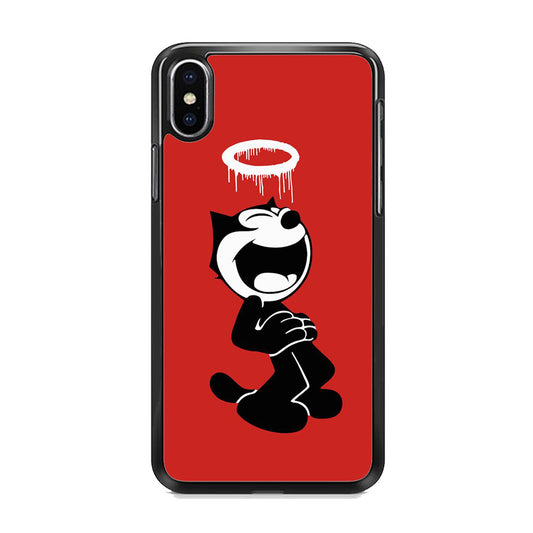 Felix The Cat Laugh Maroon iPhone X Case