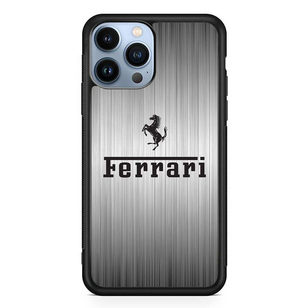 Ferrari Silver Grey iPhone 13 Pro Case - Ezzystore