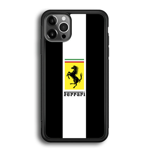 Ferrari Stripe White iPhone 12 Pro Max Case - Ezzystore