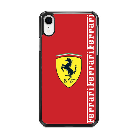 Ferrari Word Maroon Emlem iPhone XR Case - Ezzystore
