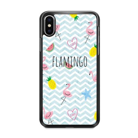 Flamingo Blue Chevron iPhone Xs Max Case - ezzyst
