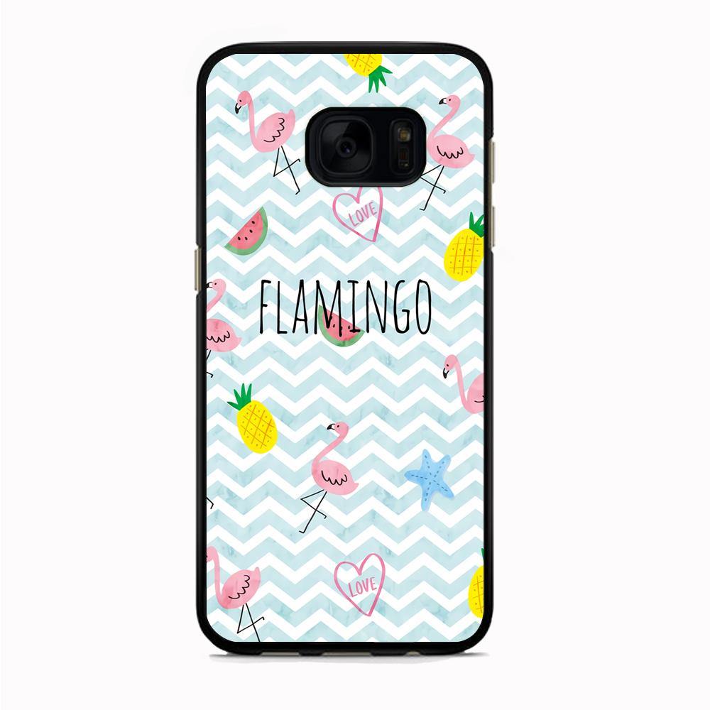 Flamingo Blue Chevron Samsung Galaxy S7 Edge Case - ezzyst