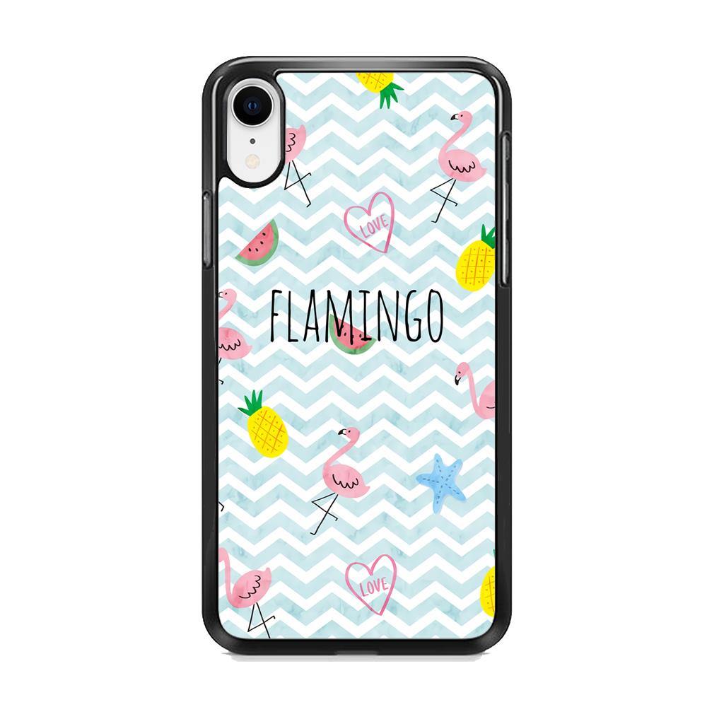 Flamingo Blue Chevron iPhone XR Case - ezzyst