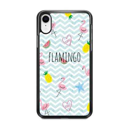 Flamingo Blue Chevron iPhone XR Case - ezzyst