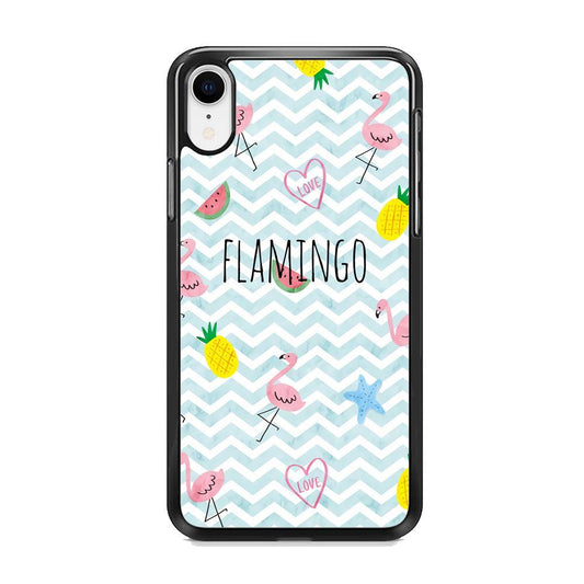 Flamingo Blue Chevron iPhone XR Case - ezzyst