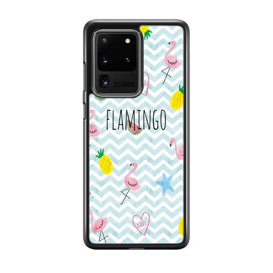 Flamingo Blue Chevron Samsung Galaxy S20 Ultra Case - ezzyst