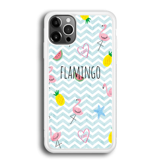 Flamingo Blue Chevron iPhone 12 Pro Case