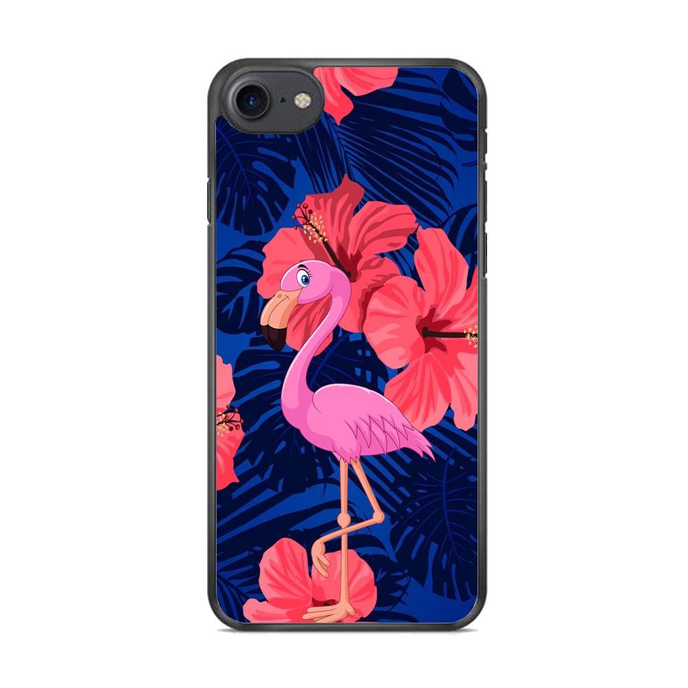 Flamingo Hibiscus Flowers iPhone 8 Case - ezzyst