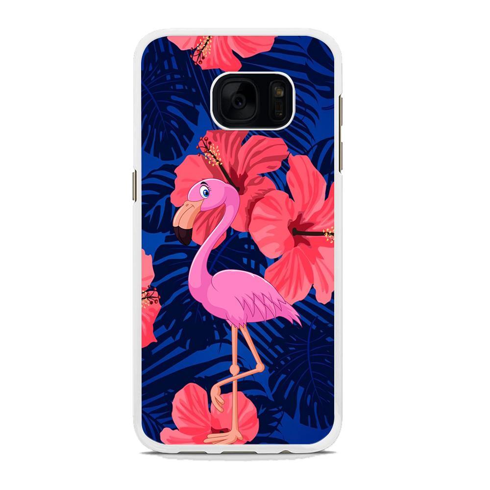 Flamingo Hibiscus Flowers Samsung Galaxy S7 Edge Case - ezzyst