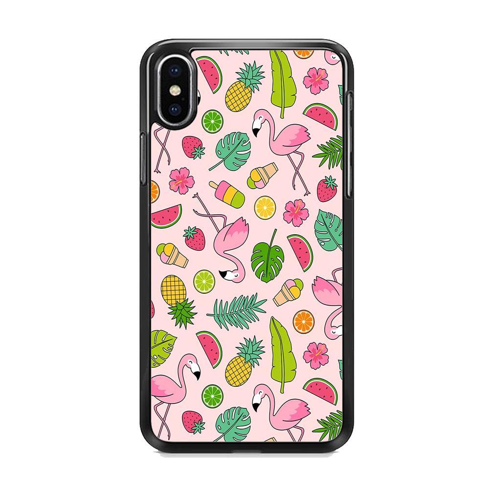 Flamingo Summer Fruit iPhone Xs Max Case - ezzyst