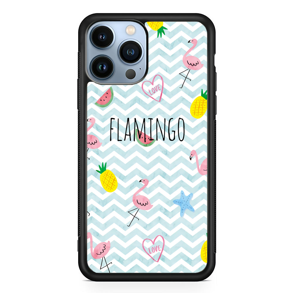 Flamingo Blue Chevron iPhone 13 Pro Max Case