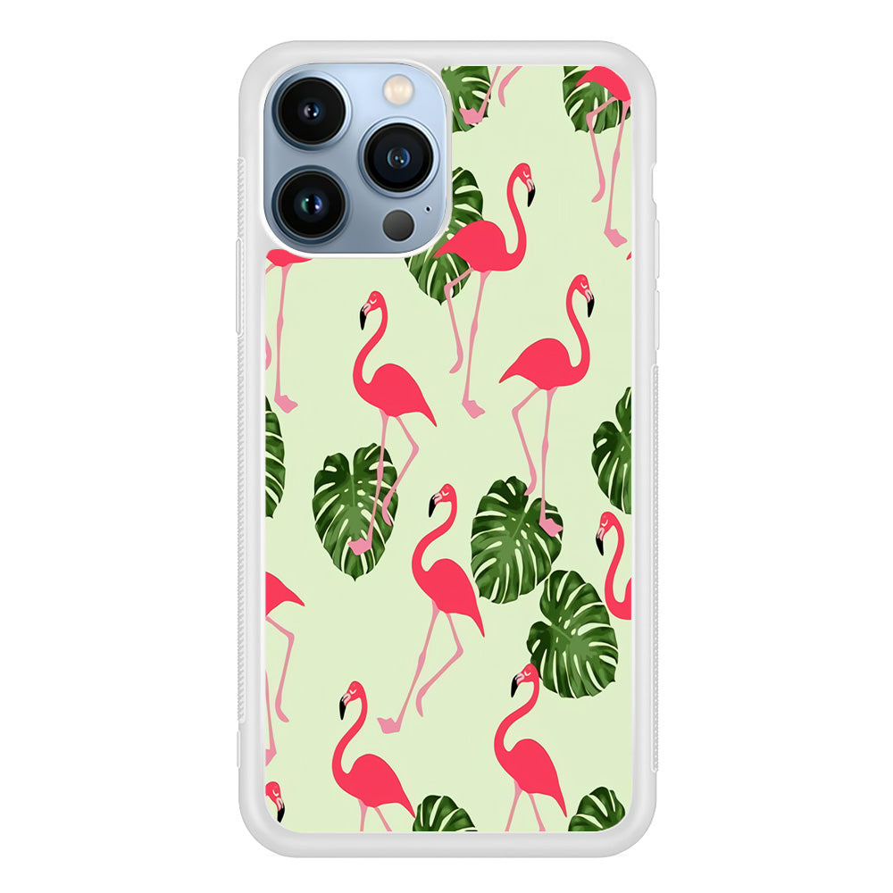 Flamingo Leaf iPhone 13 Pro Max Case
