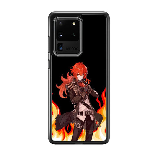 Genshin Impact Diluc Pyro Element Samsung Galaxy S20 Ultra Case - ezzyst