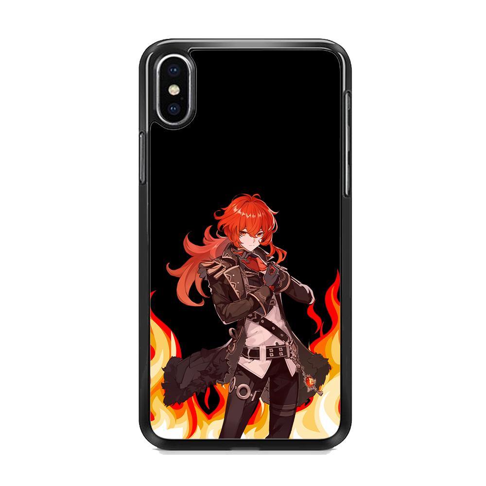 Genshin Impact Diluc Pyro Element iPhone Xs Max Case - ezzyst