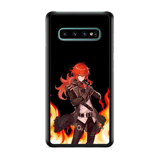 Genshin Impact Diluc Pyro Element Samsung Galaxy S10 Plus Case - ezzyst