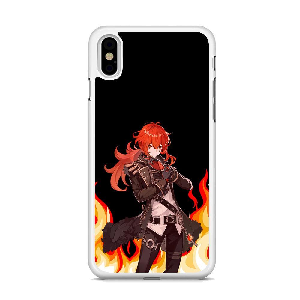 Genshin Impact Diluc Pyro Element iPhone X Case - ezzyst