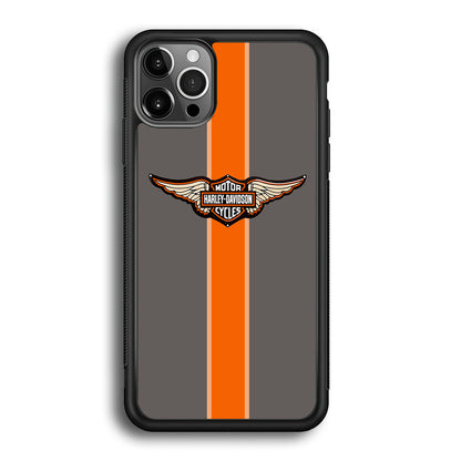 Harley Davidson Wings Logo Orange Grey Stripe Colour iPhone 12 Pro Max Case