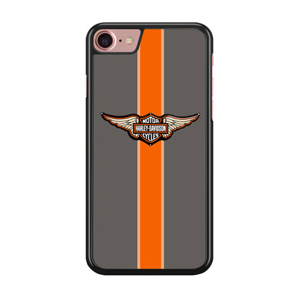 Harley Davidson Wings Logo Orange Grey Stripe Colour iPhone 8 Case