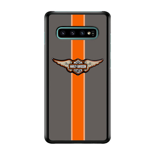 Harley Davidson Wings Logo Orange Grey Stripe Colour Samsung Galaxy S10 Case