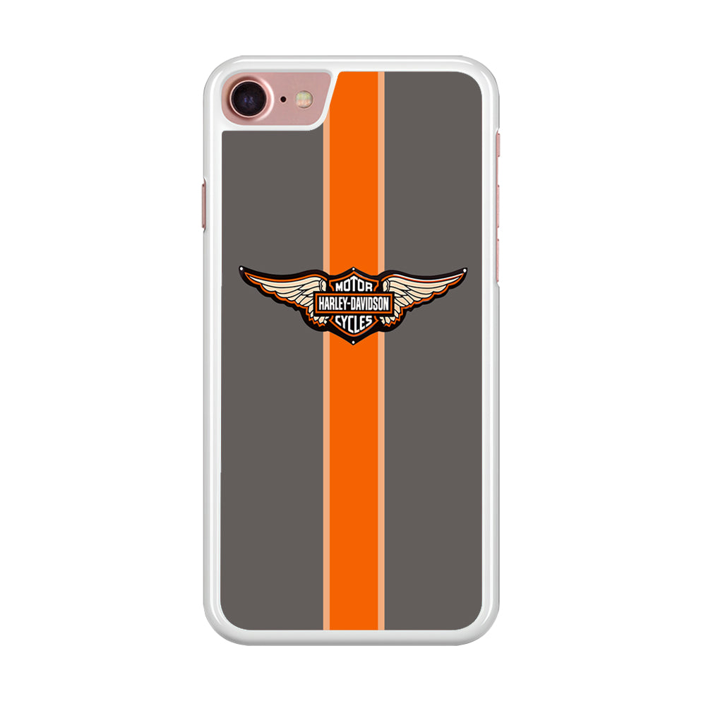 Harley Davidson Wings Logo Orange Grey Stripe Colour iPhone 8 Case