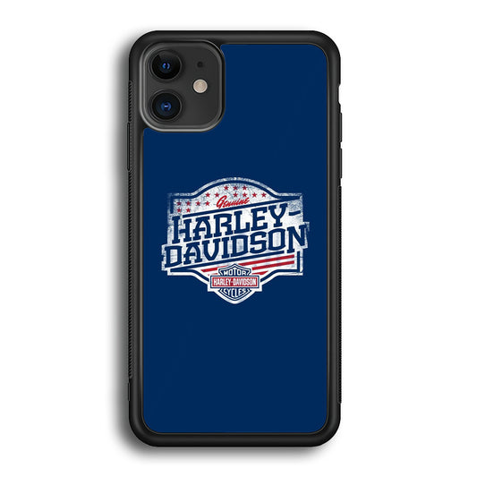 Harley Davidson Blue Flag Logo iPhone 12 Case
