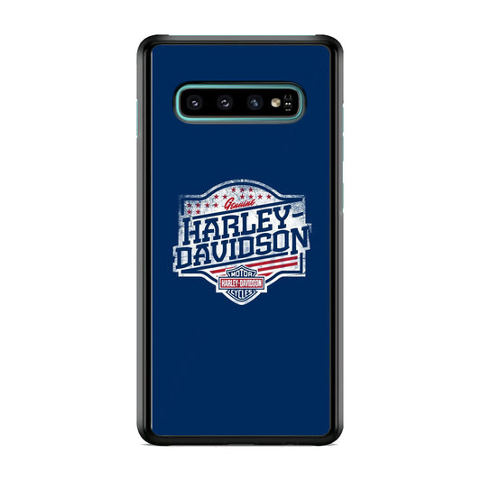 Harley Davidson Blue Flag Logo Samsung Galaxy S10 Case