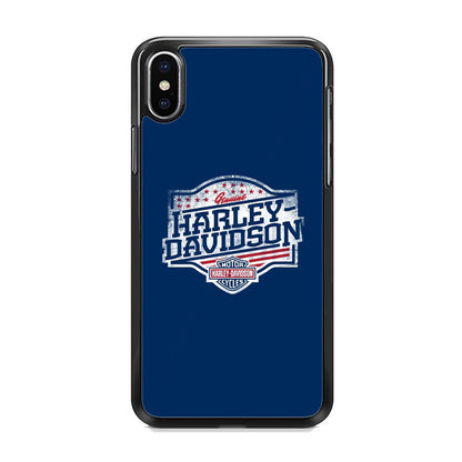 Harley Davidson Blue Flag Logo iPhone Xs Max Case