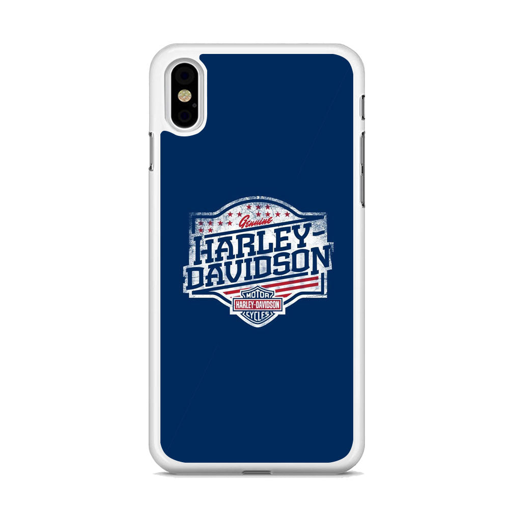 Harley Davidson Blue Flag Logo iPhone X Case