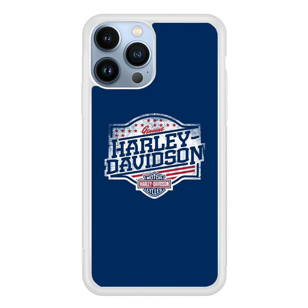 Harley Davidson Blue Flag Logo iPhone 13 Pro Max Case
