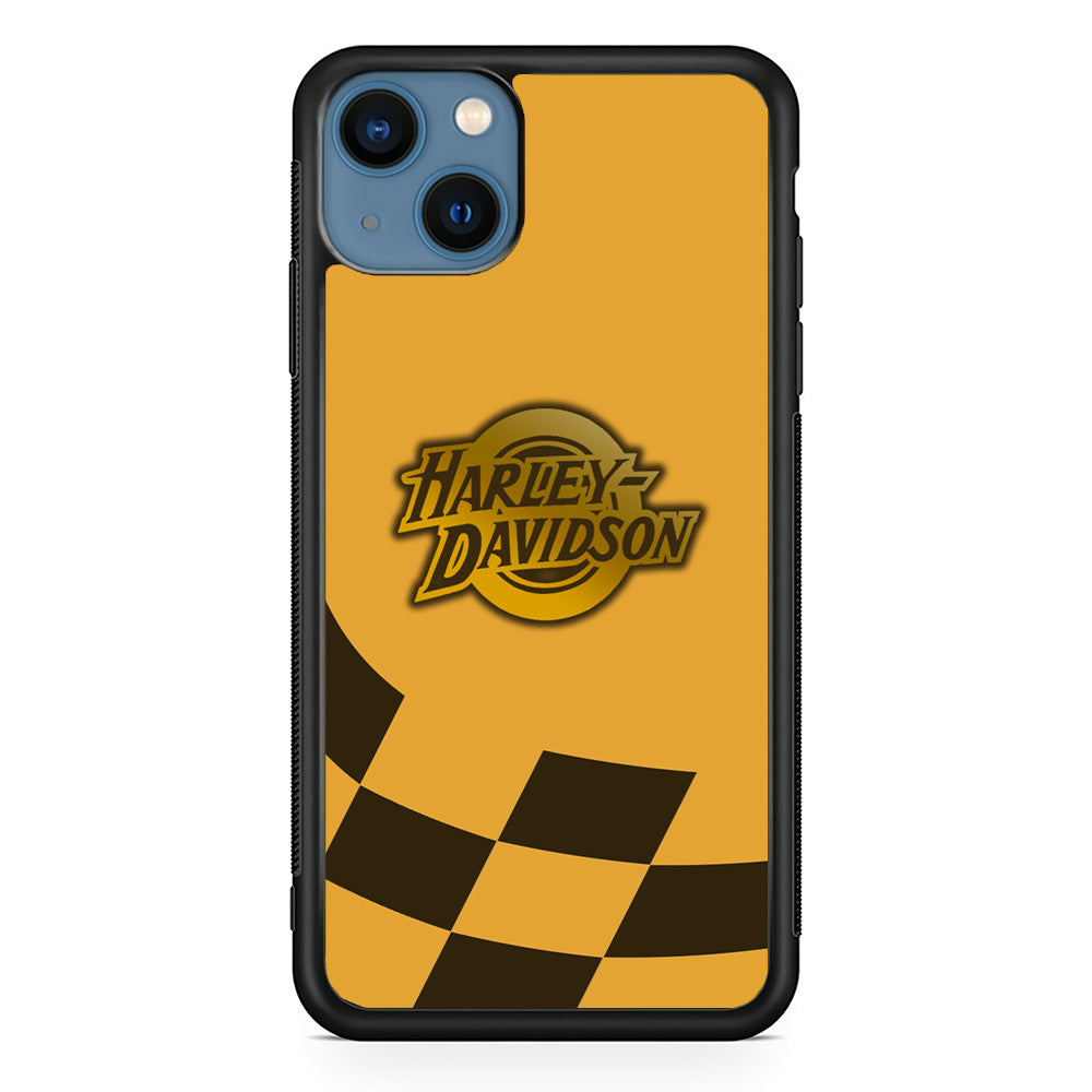 Harley Davidson Gold Logo Flag Racing iPhone 13 Case